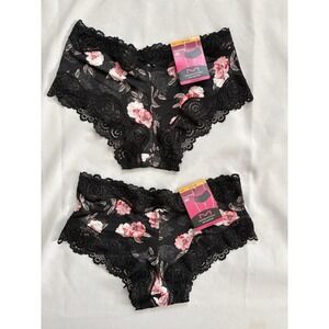 NEW Maidenform Hipster Panties Lace 40837 Maidenform Black 2 Pair Size Small